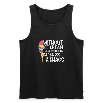 Zitat divertente su gelato e caos - Men's Premium Organic Tank Top - black - Front - Michal (187cm)