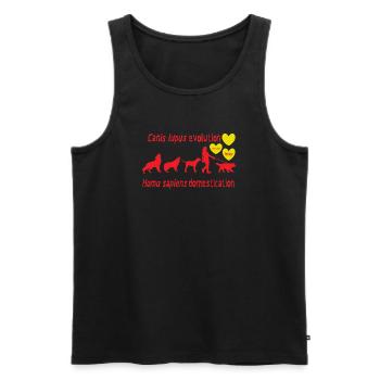 Canis lupus evolution Homo sapiens domestication - Men's Premium Organic Tank Top - black - Front - Michal (187cm)