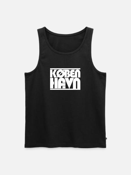 Copenhagen Danmark lettering design - Men's Premium Organic Tank Top - black