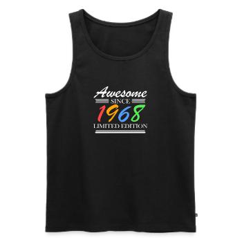 1968 - Born 1968 - Fantastic since 1968 - Men's Premium Organic Tank Top - black - Front - AI Model Male 178 light (178cm)