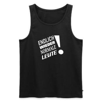 Endlich wieder normale Leute - Männer Premium Bio Tank Top - Schwarz - Vorne - AI Model Male 178 light (178cm)