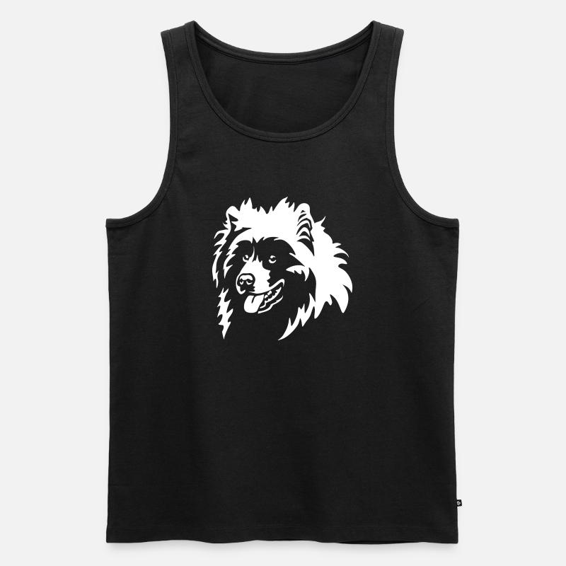 Samojede Kopf "Black Edition" - Männer Premium Bio Tank Top - Schwarz