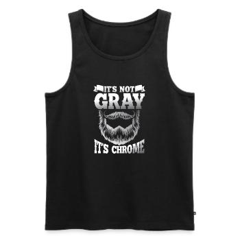It s not gray it s chrome - Männer Premium Bio Tank Top - Schwarz - Vorne - Michal (187cm)