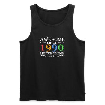 1990 - Born 1990 - Fantastic since 1990 - Men's Premium Organic Tank Top - black - Front - AI Model Male 178 light (178cm)