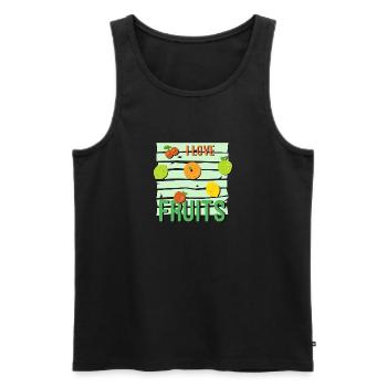 I love Fruits - Männer Premium Bio Tank Top - Schwarz - Vorne - AI Model Male 178 light (178cm)