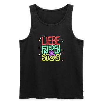 Naschen Lecker Naschkatzen Süßigkeiten Statement - Männer Premium Bio Tank Top - Schwarz - Vorne - Michal (187cm)