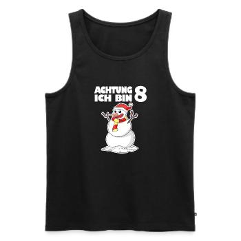 8.Geburtstag Schneemann 8 Jahre Geschenk - Männer Premium Bio Tank Top - Schwarz - Vorne - Michal (187cm)