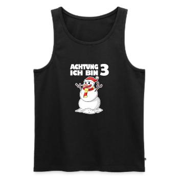 3.Geburtstag Schneemann 3 Jahre Geschenk - Männer Premium Bio Tank Top - Schwarz - Vorne - AI Model Male 178 light (178cm)
