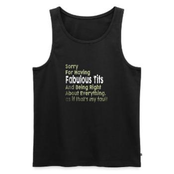 Désolé je suis fabuleux - Débardeur bio Premium Homme - noir - Devant - AI Model Male 178 light (178cm)