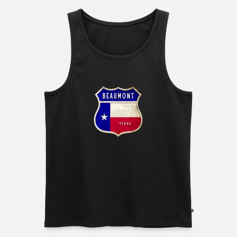Beaumont Texas crest flags design - Men's Premium Organic Tank Top - black