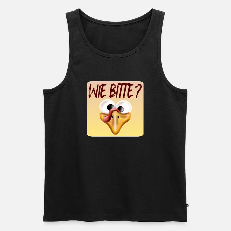 Wie bitte - Hühnerstall Hühner - Männer Premium Bio Tank Top - Schwarz