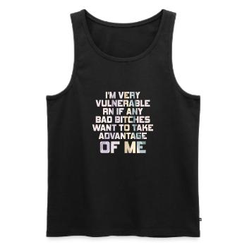 I'm Very Vulnerable RN - Men's Premium Organic Tank Top - black - Front - AI Model Male 178 light (178cm)