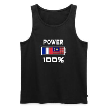 Malaysia und Frankreich machen 100% - Männer Premium Bio Tank Top - Schwarz - Vorne - Michal (187cm)