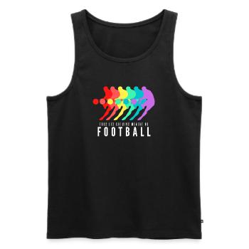 Tous les Chemins Mènent au Football - Débardeur bio Premium Homme - noir - Devant - AI Model Male 178 light (178cm)
