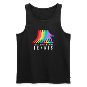 Tous les Chemins Mènent au Tennis - Débardeur bio Premium Homme - noir - Devant - Michal (187cm)