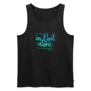 My soul finds rest in God alone - Men's Premium Organic Tank Top - black - Front - AI Model Male 178 light (178cm)