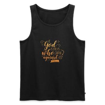 If God is for us - Männer Premium Bio Tank Top - Schwarz - Vorne - AI Model Male 178 light (178cm)