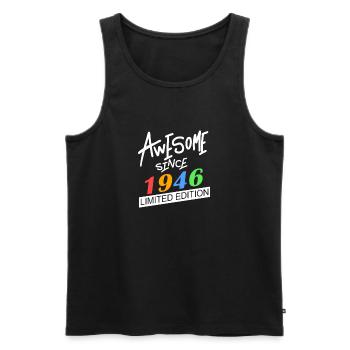 1946 - Jahrgang 1946 - Fantastisch seit 1946 - Männer Premium Bio Tank Top - Schwarz - Vorne - Michal (187cm)