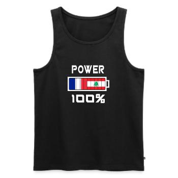Libanon und Frankreich machen 100% Macht - Männer Premium Bio Tank Top - Schwarz - Vorne - AI Model Male 178 light (178cm)