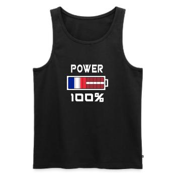 Latvia and France Power 100% - Men's Premium Organic Tank Top - black - Front - Michal (187cm)