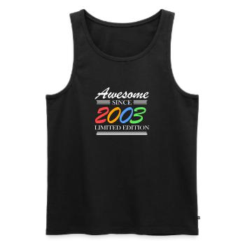 2003 - Jahrgang 2003 - Fantastisch seit 2003 - Männer Premium Bio Tank Top - Schwarz - Vorne - AI Model Male 178 light (178cm)
