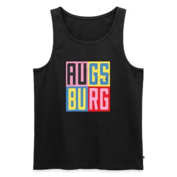 Augsburg Design - Männer Premium Bio Tank Top - Schwarz - Vorne - Michal (187cm)