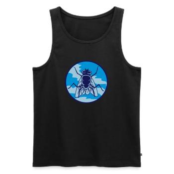 Kreis Stubenfliege kleine Hausfliege - Männer Premium Bio Tank Top - Schwarz - Vorne - AI Model Male 178 light (178cm)