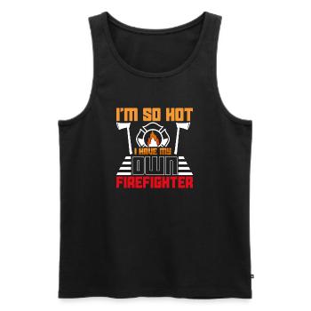 I'm so hot – own firefighter - Men's Premium Organic Tank Top - black - Front - AI Model Male 178 light (178cm)