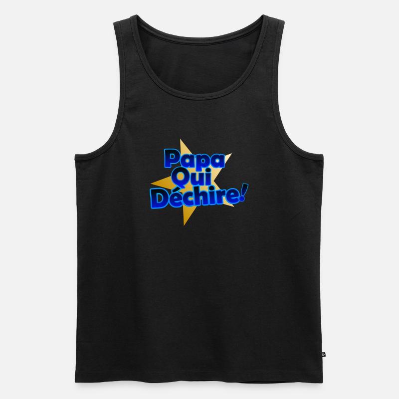 Papa Qui Déchire en Éclats - Débardeur bio Premium Homme - noir