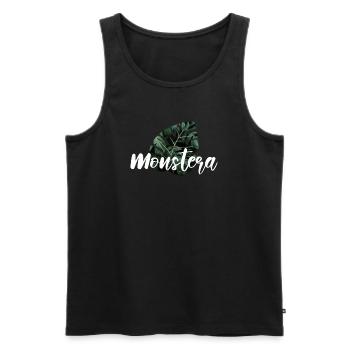 Monstera Fensterblatt Pflanzen Geschenk - Männer Premium Bio Tank Top - Schwarz - Vorne - AI Model Male 178 light (178cm)