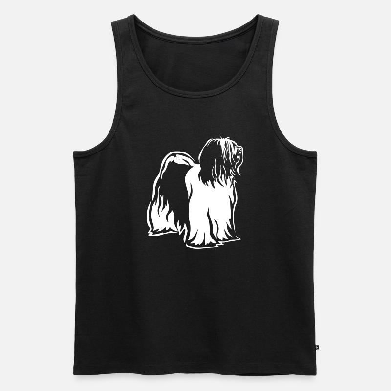 Tibet Terrier "Black Edition" - Männer Premium Bio Tank Top - Schwarz