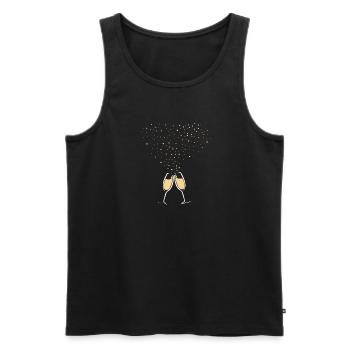 Spritziger Prosecco - Sekt - Motiv zum Anstoßen - Männer Premium Bio Tank Top - Schwarz - Vorne - AI Model Male 178 light (178cm)
