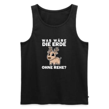 Tierschutz Tierschützer Umweltschutz Reh - Männer Premium Bio Tank Top - Schwarz - Vorne - Michal (187cm)
