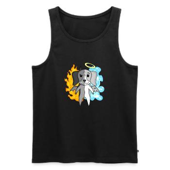 Dog Beagle - Angel and Devil - Men's Premium Organic Tank Top - black - Front - AI Model Male 178 light (178cm)