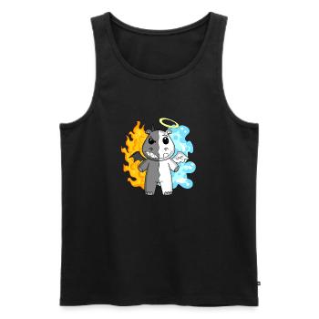 Hippopotamus - Angel and Devil - Men's Premium Organic Tank Top - black - Front - AI Model Male 178 light (178cm)