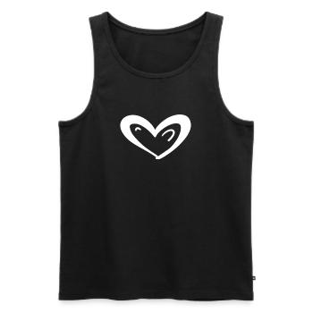 Symbole du cœur Amour - Débardeur bio Premium Homme - noir - Devant - Michal (187cm)