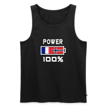 Norwegen und Frankreich Power 100% - Débardeur bio Premium Homme - noir - Devant - AI Model Male 178 light (178cm)