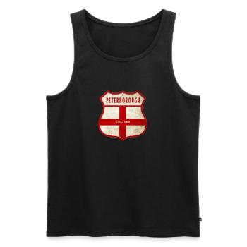 Peterborough England coat of arms - Men's Premium Organic Tank Top - black - Front - AI Model Male 178 light (178cm)