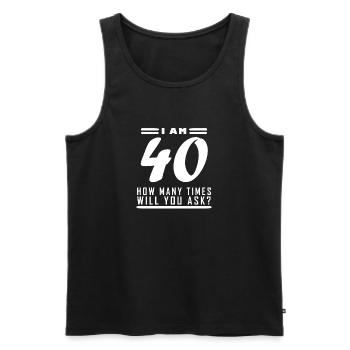 Ich bin 40 – 40. Geburtstag Geschenk - Männer Premium Bio Tank Top - Schwarz - Vorne - AI Model Male 178 light (178cm)