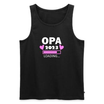 Opa 2023 loading - Opa werden - Bald Opa - Männer Premium Bio Tank Top - Schwarz - Vorne - Michal (187cm)