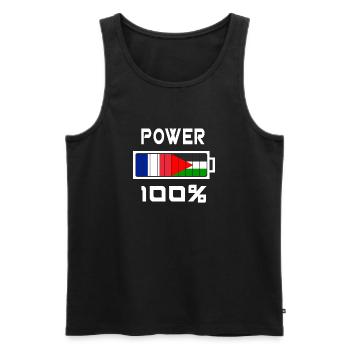 Palestine and France are in power - Men's Premium Organic Tank Top - black - Front - Michal (187cm)
