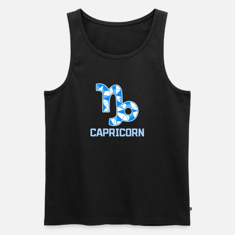Sternzeichen Steinbock Sterndeutung Horoskop - Männer Premium Bio Tank Top - Schwarz