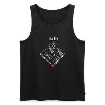 Life Adventures Experience - Adventure Tee - Männer Premium Bio Tank Top - Schwarz - Vorne - AI Model Male 178 light (178cm)
