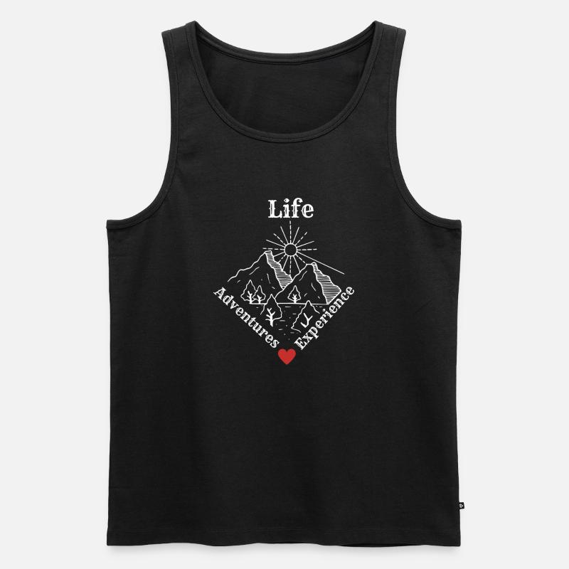 Life Adventures Experience - Adventure Tee - Männer Premium Bio Tank Top - Schwarz