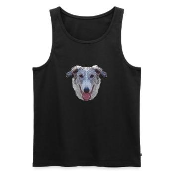 coole hundemotive, Barsoi gesicht - Männer Premium Bio Tank Top - Schwarz - Vorne - Michal (187cm)