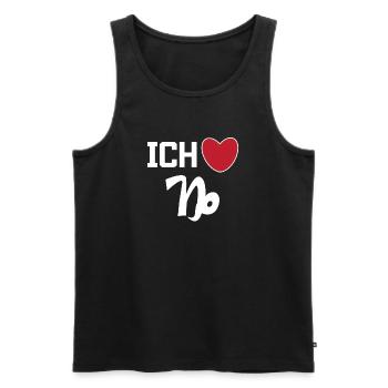Steinbock Herz Statement Horoskop Sternzeichen - Männer Premium Bio Tank Top - Schwarz - Vorne - Michal (187cm)