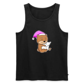 Dog dog breed Shiba Inu - Men's Premium Organic Tank Top - black - Front - AI Model Male 178 light (178cm)