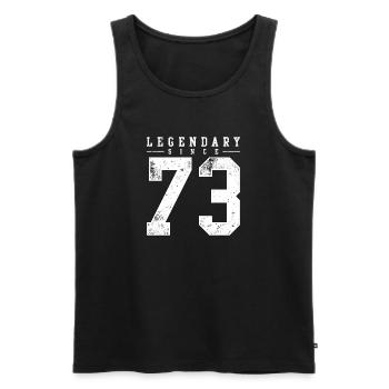 Legendary Since 73 Vintage Crest - Men's Premium Organic Tank Top - black - Front - AI Model Male 178 light (178cm)