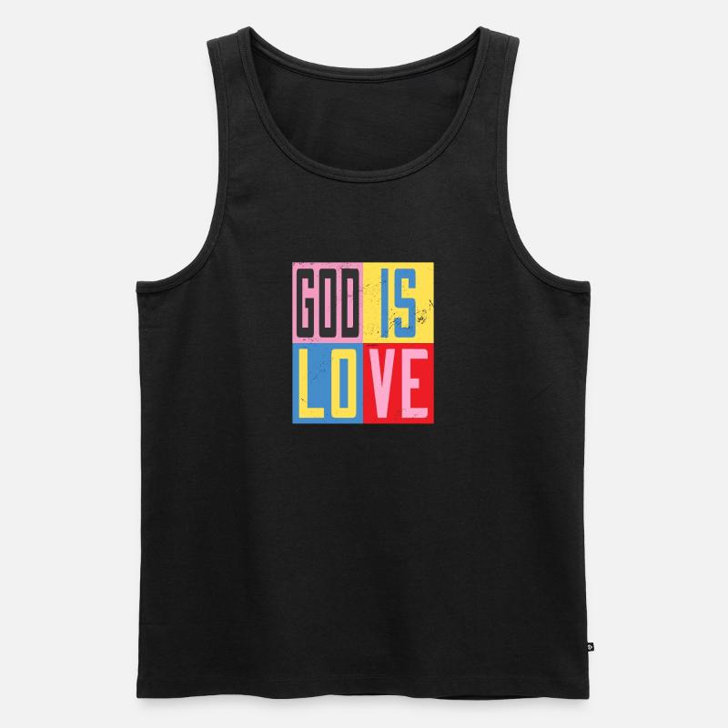 Gott ist Liebe - Männer Premium Bio Tank Top - Schwarz