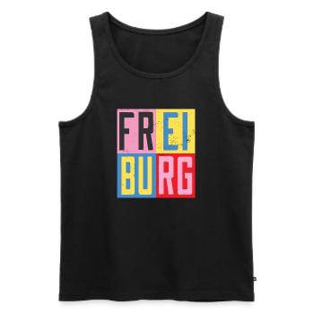 Freiburg Städte Design - Männer Premium Bio Tank Top - Schwarz - Vorne - Michal (187cm)